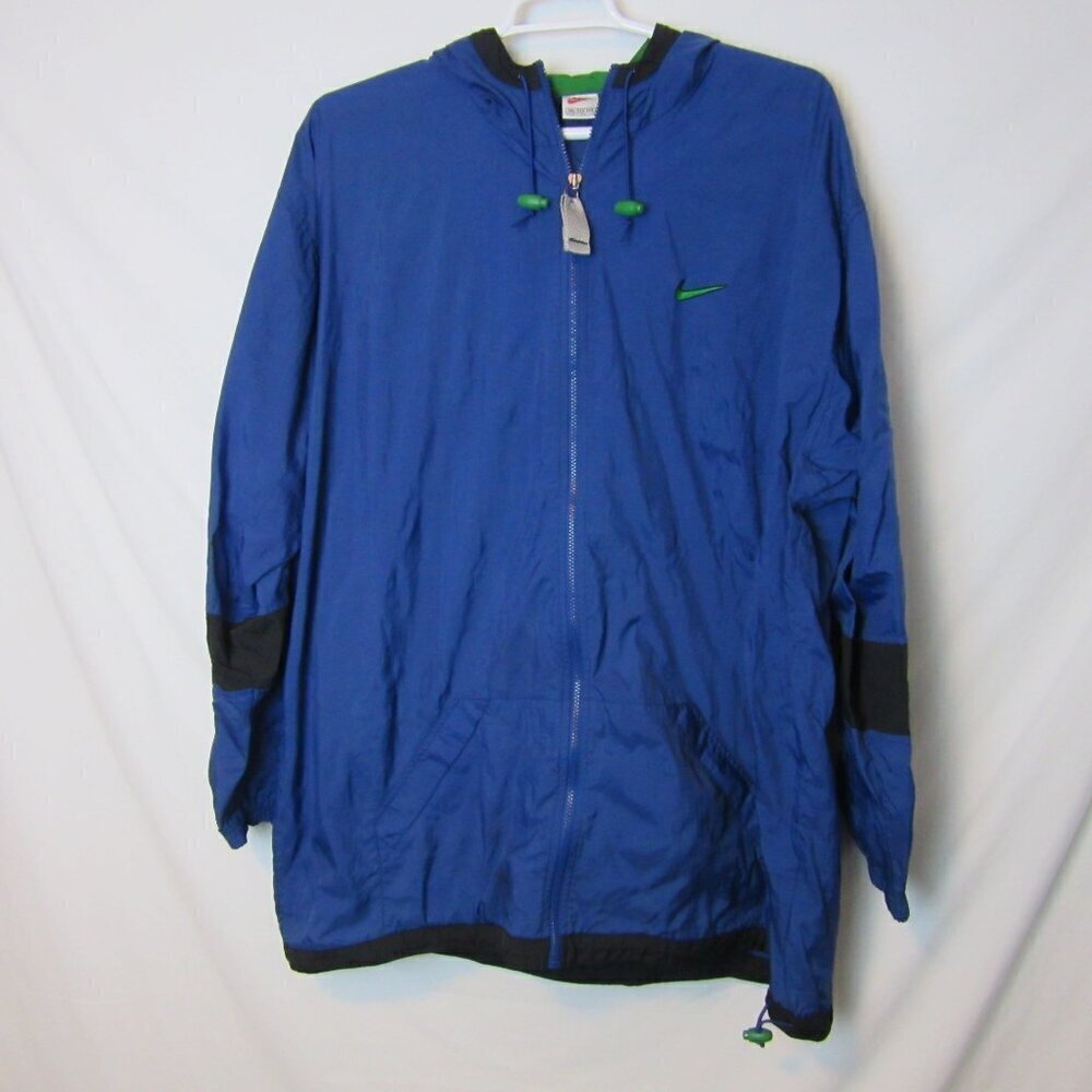 Nike Windbreaker Vintage Y2K Royal Blue Full Zip Jacket Hoodie Logo Men's XXL